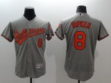 Majestic MLB Baltimore Orioles #8 Ripken Grey Elite Jerseys