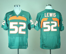 NCAA Nike Miami Hurricanes #52 Ray Lewis Green Jersey