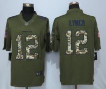 NEW Nike Denver Broncos 12 Lynch Green Salute To Service Limited Jersey