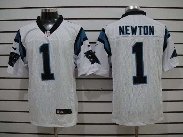 Carolina Panthers #1 Newton White Elite Jersey