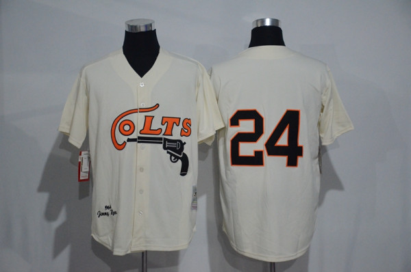 Houston Colts .45s Authentic 1964 #24 Jimmy Wynn Home MitchellandNess jerseys CREAM
