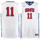 NCAA SMU Mustangs #11 Nike Master Basketball Jersey White