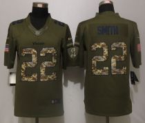 New Nike Minnesota Vikings 22 Smith Green Salute To Service Limited Jersey