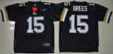 NCAA Purdue Boilermakers 15 Brees Black jerseys