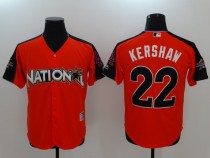 MLB National #22 Kershaw Orange All Star Jersey