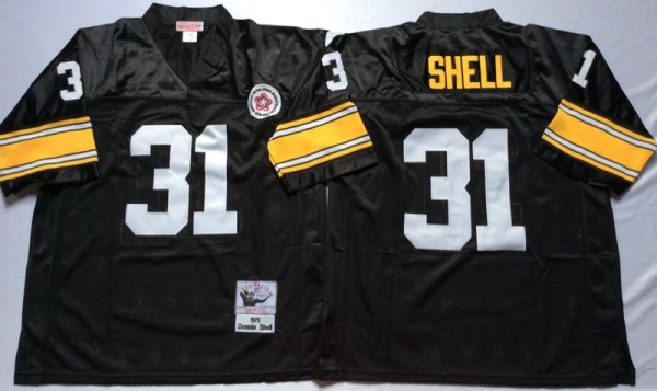 NFL Pittsburgh Steelers #31 Shell Black Throwback Jersey