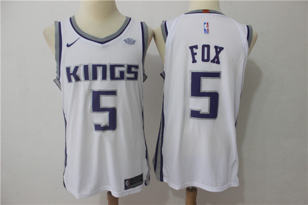 Nike NBA Sacramento Kings #5 Fox White Jersey