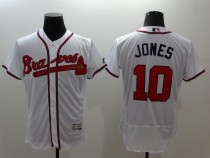 Majestic MLB Atlanta Braves #10 Jones White Elite Jersey