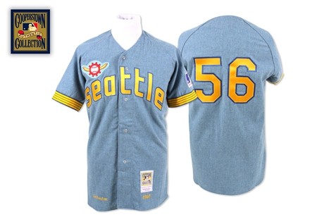 grey Jim Bouton Home MLB Pilots 1969 #56 Jersey