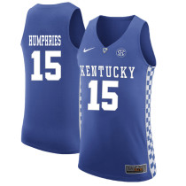 NCAA Basketball Kentucky Wildcats #15 Humphries College Blue Jersey