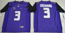 NCAA Washington Huskies Jake Browning 3 College Football Limited Purple Jersey