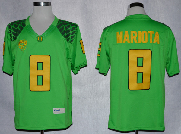NCAA Oregon Ducks #8 Marcus Mariots Apple Green Jersey