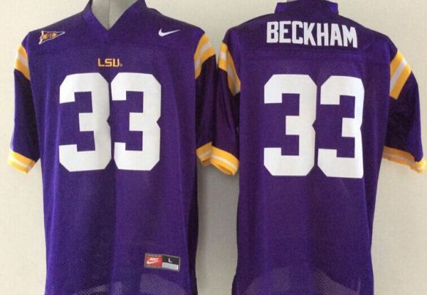 NCAA LSU Tigers Odell Beckham 33 Purple College Football Jersey