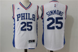 NBA Philadelphia 76ers #25 Simmons White Jersey