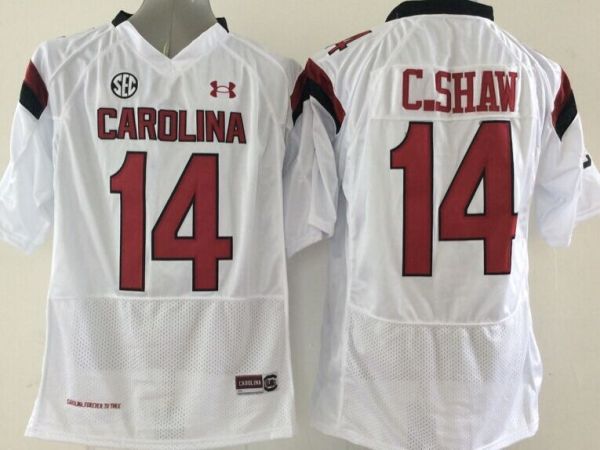 NCAA South Carolina Gamecock #14 C.Shaw White 2015 Jersey