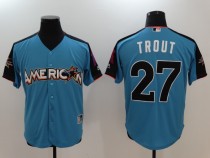MLB American #27 Trout Blue All Star Jersey