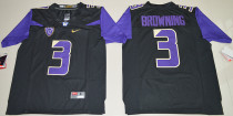 NCAA Washington Huskies Jake Browning 3 College Football Limited Black Jersey