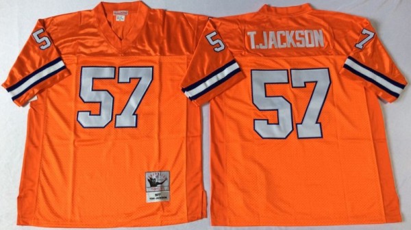 NFL Denver Broncos #57 T.Jackson Orange Throwback Jersey