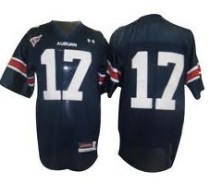 NCAA Auburn Tigers #17 Dark Blue Embroidered Blank Jersey