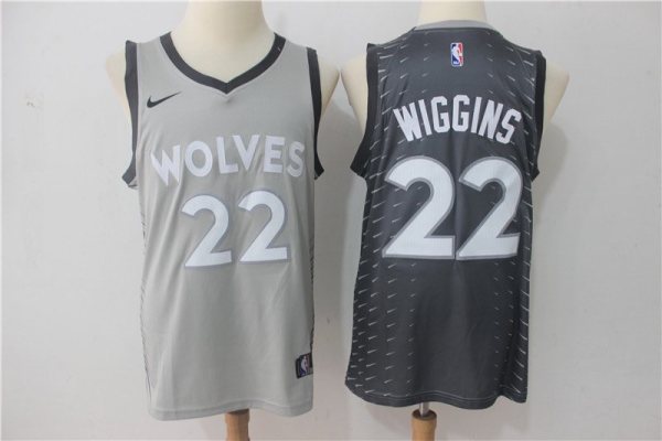 NBA Minnesota Timberwolves #22 Wiggins Grey City Jersey