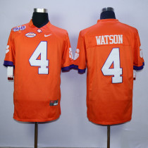 NCAA Clemson Tigers #4 Deshaun Watson Football Jersey Orange