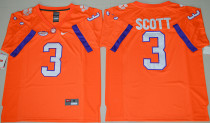 NCAA Clemson Tigers Artavis Scott 3 College Orange Limited Jersey
