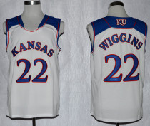 NCAA Kansas Jayhawks #22 Andrew Wiggins White Jersey