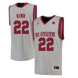 NCAA NC State Wolfpack #22 Kirk College Basketball White Jersey