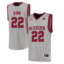 NCAA NC State Wolfpack #22 Kirk College Basketball White Jersey