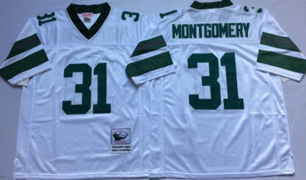 NFL Philadelphia Eagles #31 Montgomery White Throwback Jersey