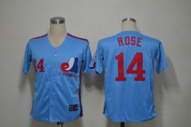 Mlb Montreal Expos 14 Rose Blue Throwback Jerseys