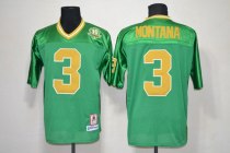 Notre Dame Fighting Irish 3 Joe Montana Green College Football NCAA Jersey