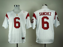 NCAA USC Trojans #6 Sanchez White Jersey