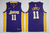 Nike NBA Los Angeles Lakers #11 Lopez Purple Jersey