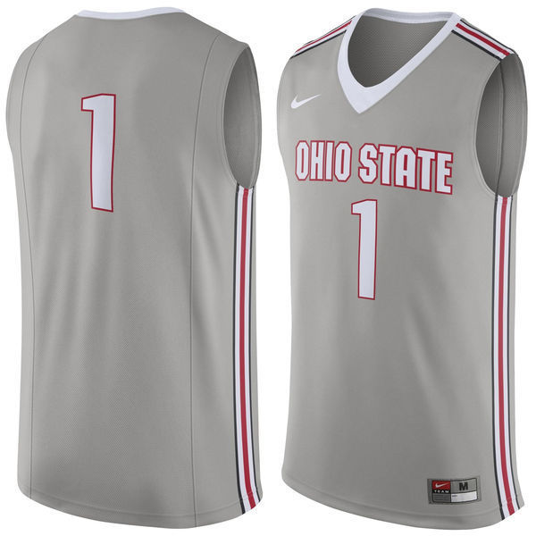 NCAA Ohio State Buckeyes #1 Nike Replica Jersey - Gray