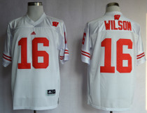 Wisconsin Badgers #16 Russell Wilson White Jersey