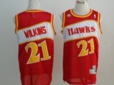 NBA Atlanta Hawks #21 Wilkins Red Throwback Jersey