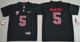 NCAA Stanford Cardinal #5 Christian McCaffrey College Football Blackout Jersey