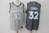 NBA Minnesota Timberwolves #32 Towns Grey City Jersey