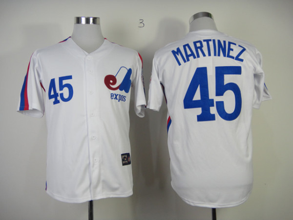 MLB Montreal Expos #45 Martinez White MLB Jersey