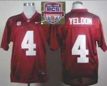 2013 BCS National Championship Alabama Crimson #4 Yeldon Red Authentic NCAA Football Jersey