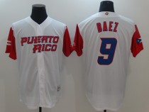 2017 World Baseball Puerto Rico #9 Baez White Classic Jersey
