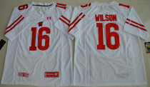 Wisconsin Badgers #16 Russell Wilson White Jersey