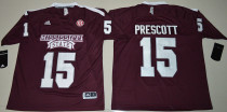 NCAA Mississippi State Bulldogs Dak Prescott 15 College Football Maroon Jersey