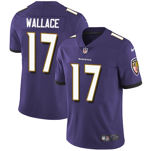 NFL Baltimore Ravens #17 Wallace Purple Vapor Limited Jersey
