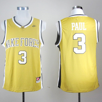 NCAA Basketball Nike Wake Forest Demon Deacons #3 Chris Paul Golden College Basketball Jersey