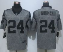 NEW Nike Carolina Panthers 24 Norman Gray Mens Stitched Gridiron Gray Limited Jersey