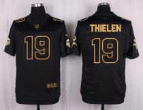 Mens Minnesota Vikings #19 Thielen Pro Line Black Gold Collection Jersey