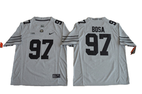 NCAA Ohio State Buckeyes #97 Joey Bosa College Football Jersey Gridion Grey