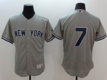 Majestic MLB New York Yankees #7 Mantle Elite Grey Jersey